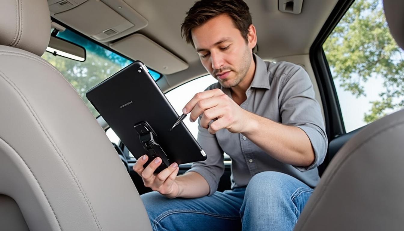 découvrez notre support de tablette pour voiture, conçu pour divertir vos enfants lors de vos trajets. facile à installer et ajustable, il garantit un accès sûr à leurs films et jeux préférés, transformant les voyages en moments amusants et agréables.