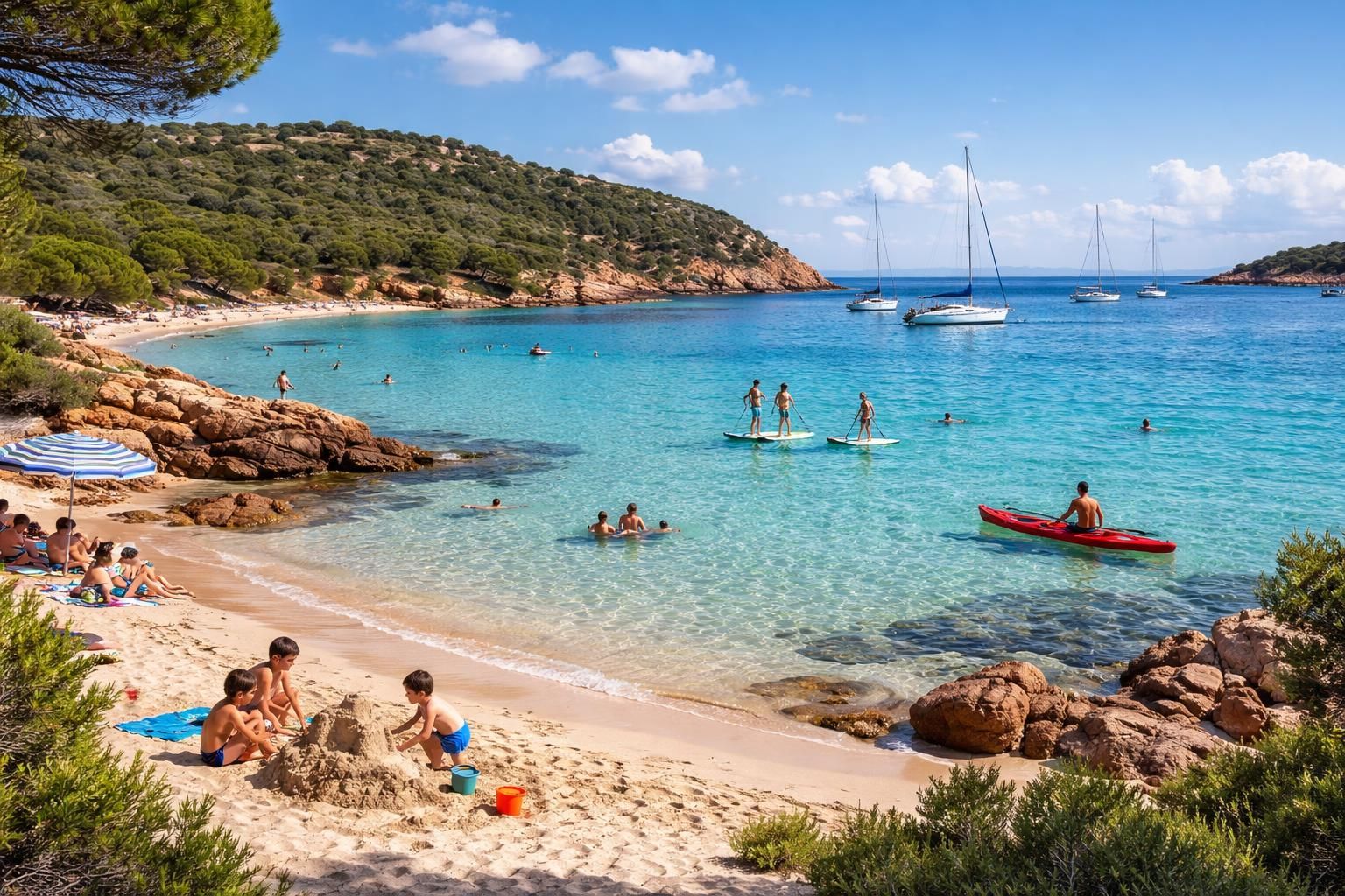 découvrez les activités incontournables à pratiquer dans la baie de la plage rouge de rondinara : baignade, snorkeling, randonnée et bien plus pour un séjour inoubliable en corse.
