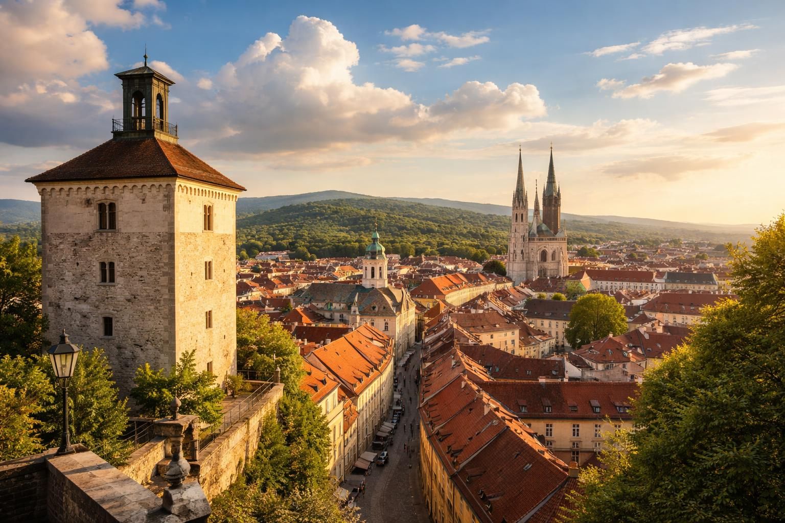 découvrez le lotrščak et profitez d'un panorama époustouflant sur la ville de zagreb, un site incontournable pour les amoureux de vues imprenables et d'histoire locale.