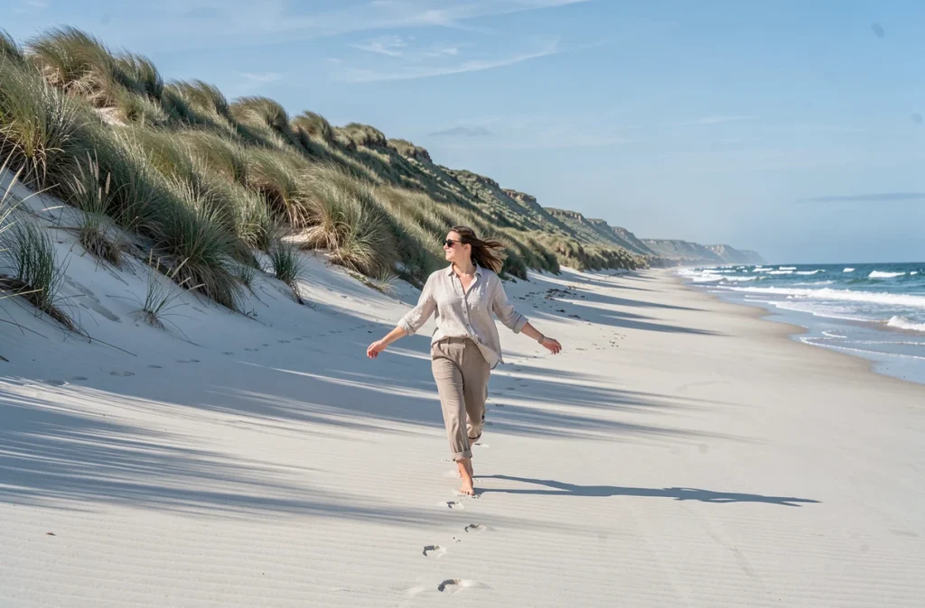 La plage des Conches à Longeville-sur-Mer avec ses grandes dunes sauvages et son sable immaculé
